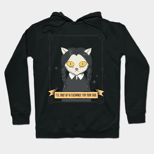 I'll Shut up in Exchange for your Soul - Cat Hoodie by MadeBySerif